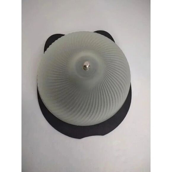 Vintage 8.5" Frosted Glass Ribbed Swirl Ceiling Light Shade - Picture 6 of 14